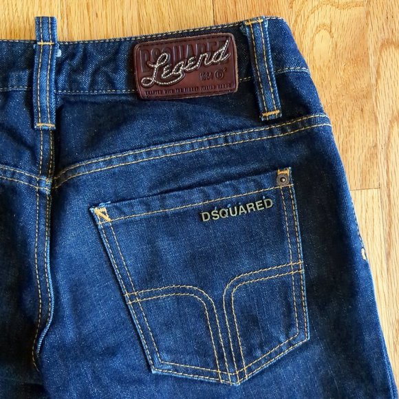 [SOLD] Dsquared Made In Italy Luxury Straight Leg Low Rise Dark Wash Jeans - Picture 8 of 16